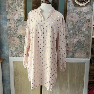 Women's Light Pink With Gold accent pattern dress size: 3XL